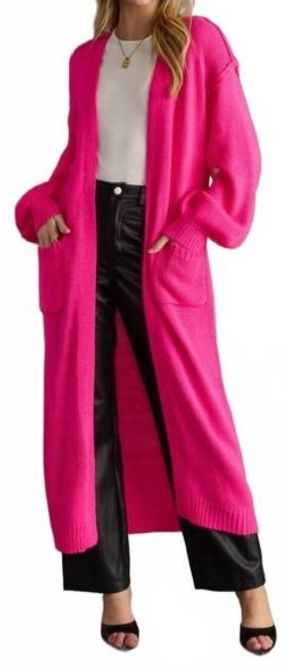 Panache Apparel The Harper Duster Cardigan Pink Size XL CC